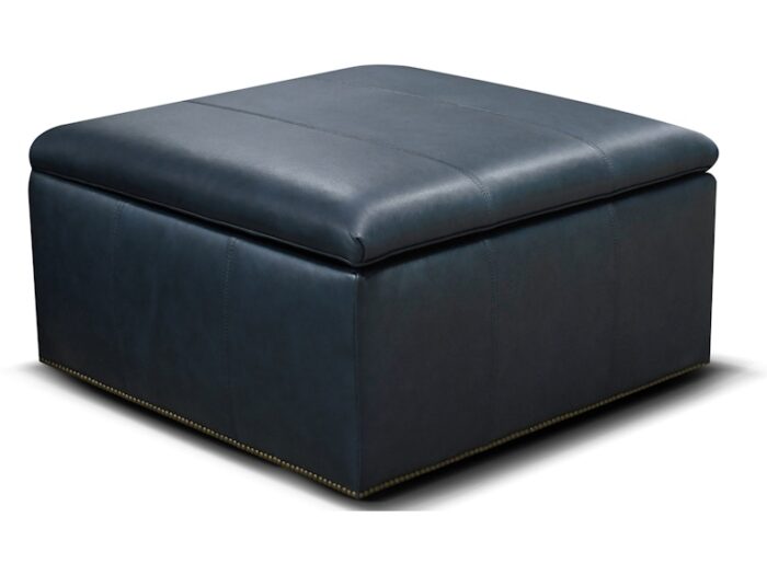 Hendrix Leather Storage Ottoman with Nails
